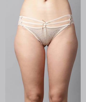 PrettyCat Lace Self Design Women's Cheekies ( Red )