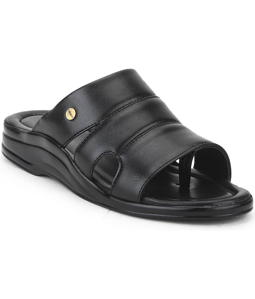 Liberty - Black Men's Leather Slipper