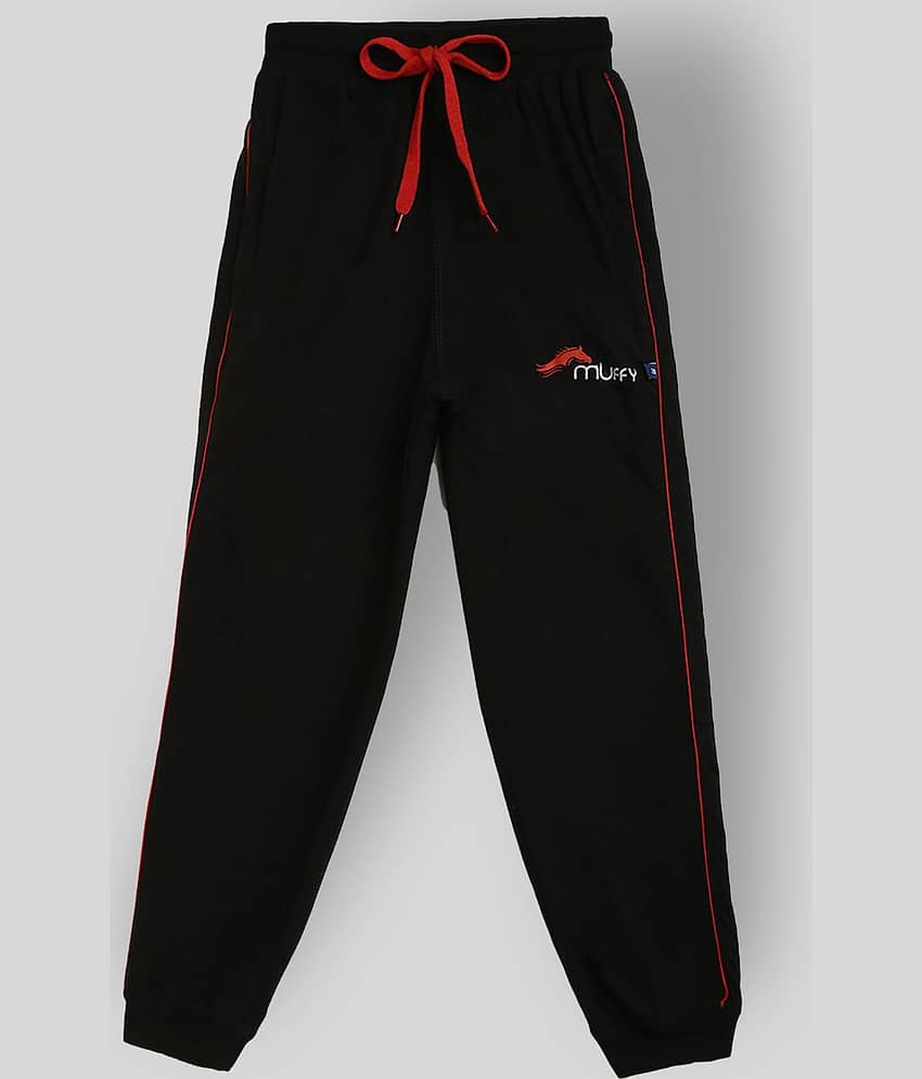 Muffy Pack of 1 Boys Cotton Trackpant ( Black )