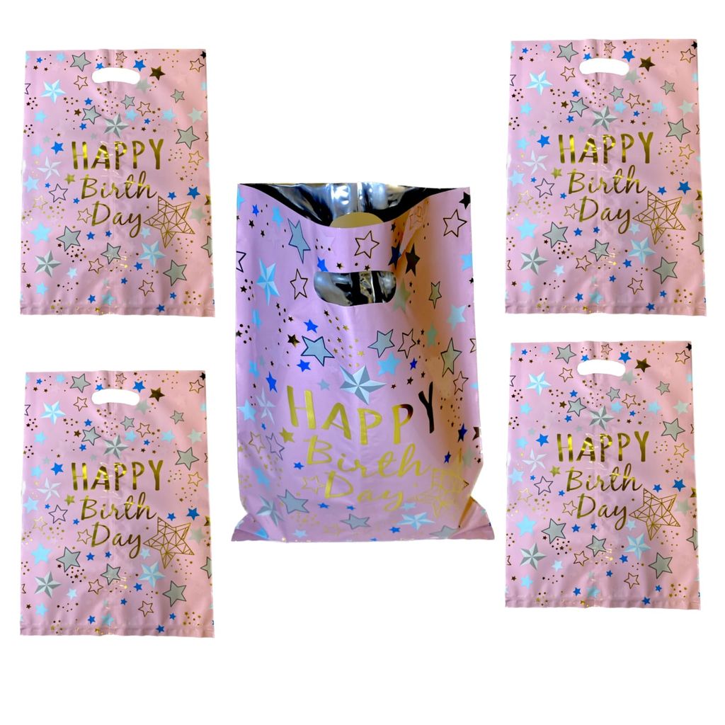 Happy Birthday Stary Affairs Aluminium Film Pink L - Party and Festive Needs | Buy online on ZillyBuy
