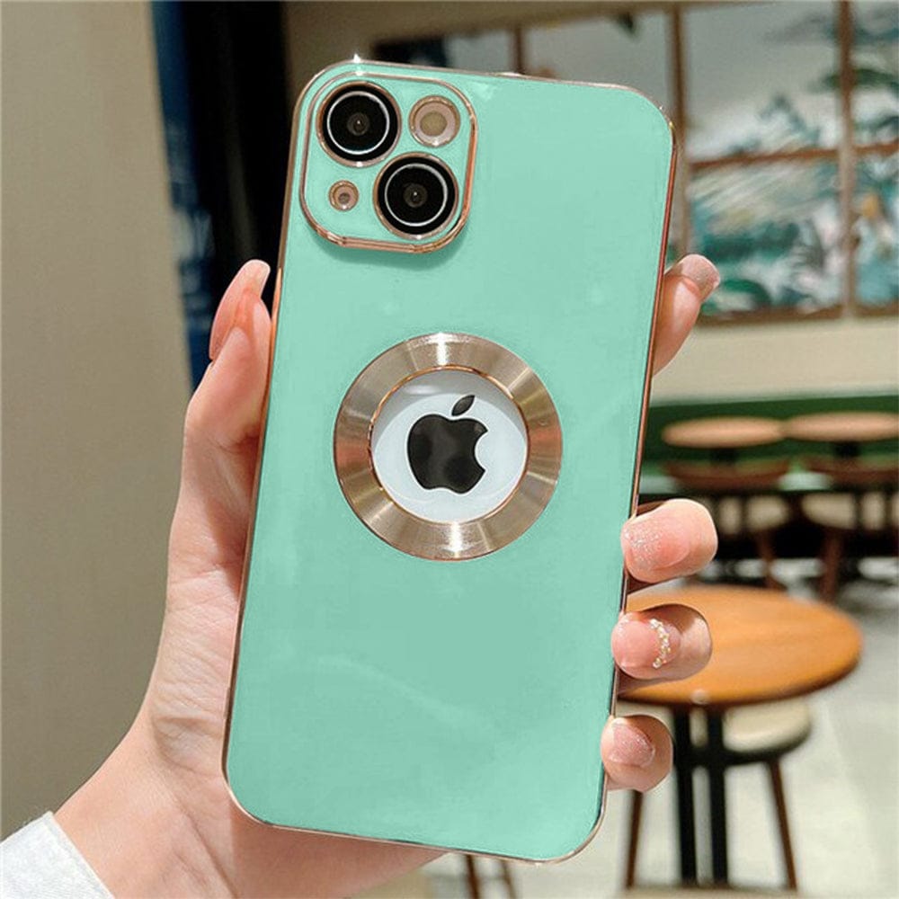 iPhone 14 Deluxe Logo Cut Case-Lite Green