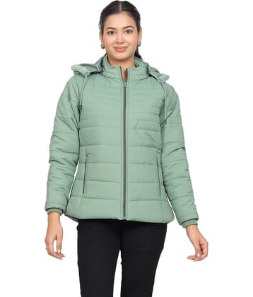 Indian Fort Women Hooded Puffer Jacket ( Green )