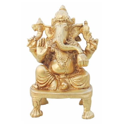 Brass Showpiece Ganesh Ji God Idol Statue (BSMAS1624 G)