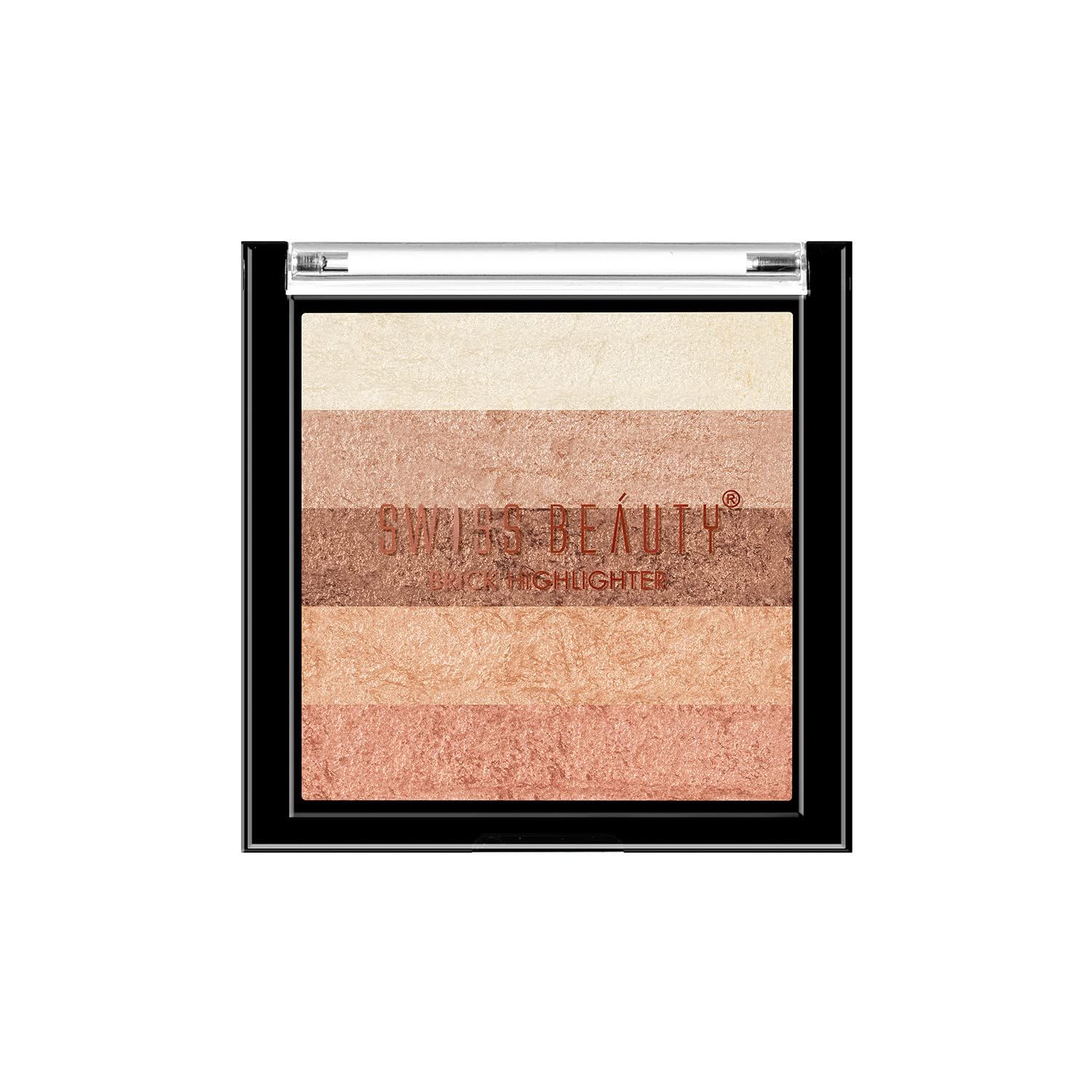 SWISS BEAUTY Brick Highlighter Palette, Face MakeUp, Multicolor-04, 7g SWISS BEAUTY Brick Highlighter Palette, Face MakeUp, Multicolor-04, 7g - Shade-04 / 1 g (Pack of 1)