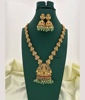 ROFARWORD Gold Brass Necklace Set ( Pack of 1 )