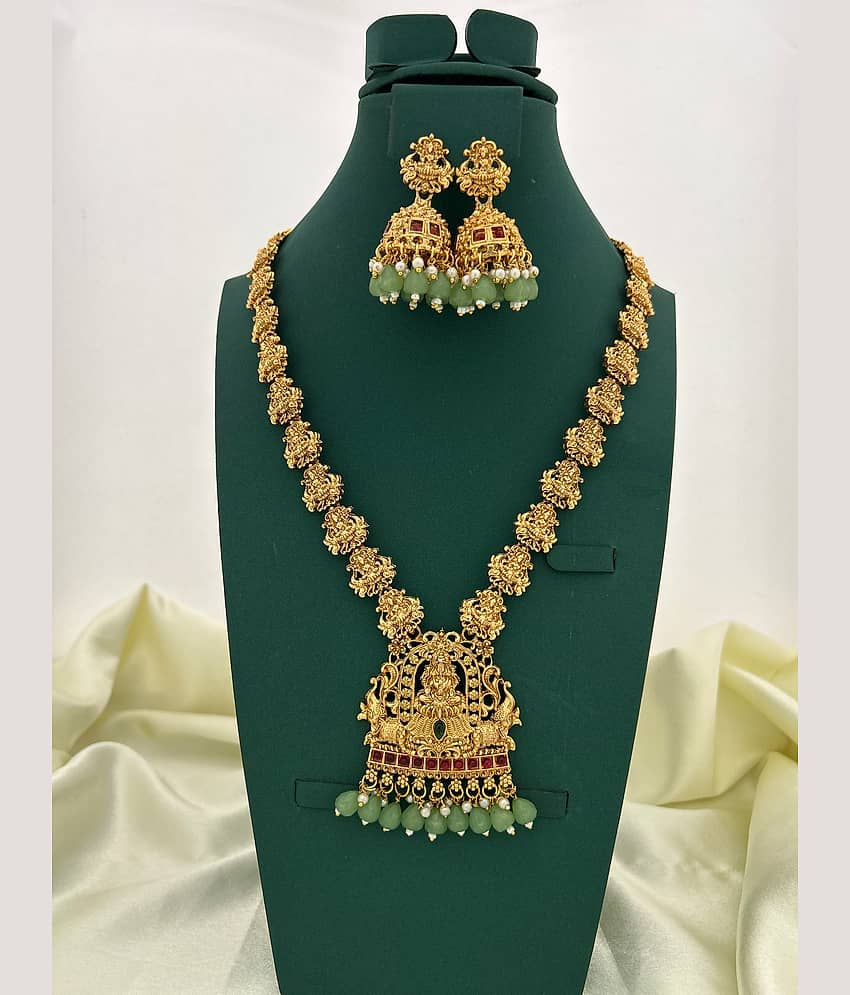 ROFARWORD Gold Brass Necklace Set ( Pack of 1 )