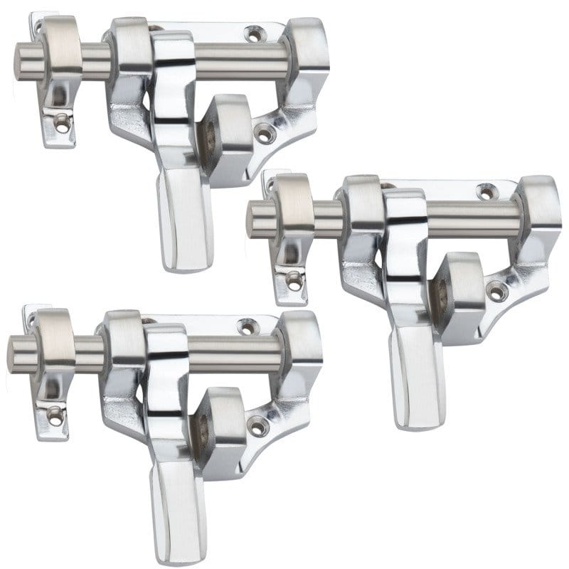 BUCKLER Latching Draw Hasp Latch (Aluminium, Stainless Steel) Finish-Silver, Size -4 Inch-Pack of 3