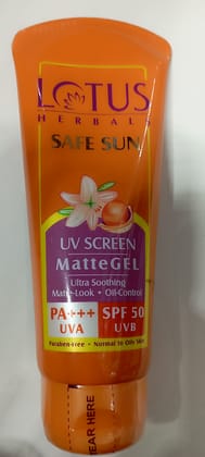 Lotus herbals safe sun UV screen matte gel 50g