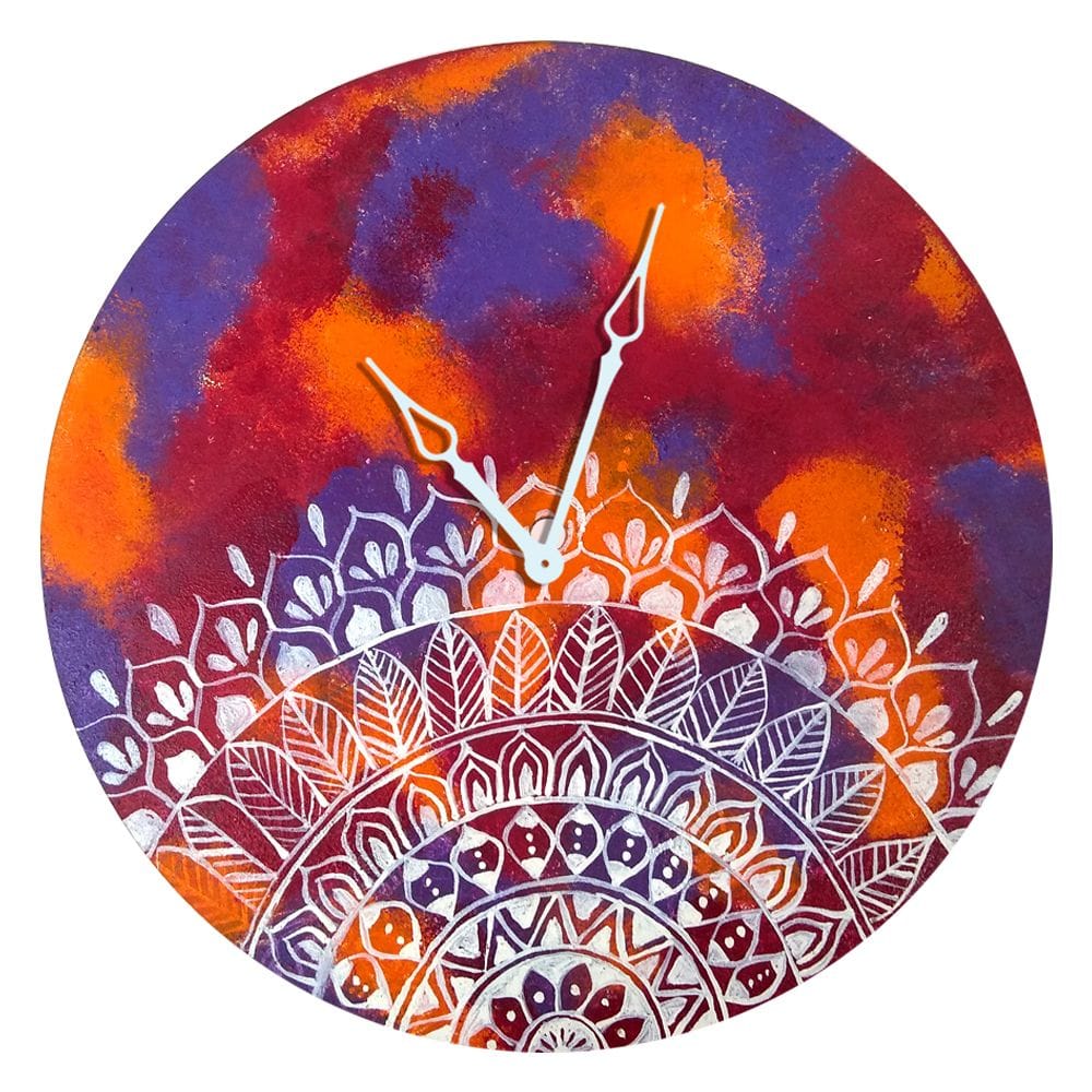 Pen Mandala on MDF Round Clock DIY Kit by Penkraft