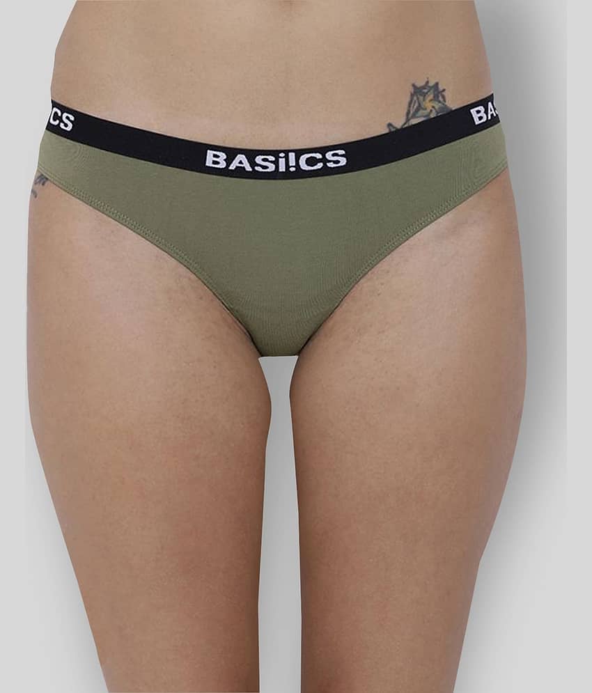 BASIICS By La Intimo Pack of 3 Cotton Solid Women's Briefs ( Multi Color )