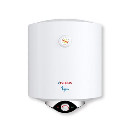 Venus Audra 10-Litres(White) Storage Water Heater | Porcelain Enamelled Tank | Hard Water Friendly Geyser 10 ltr capacity | 5 Star | ISI | Free Flexible Hose | Guarantee - 7 Years on Inner Tank | 8bar Venus Audra 10-Litres(White) Storage Water Heater | P