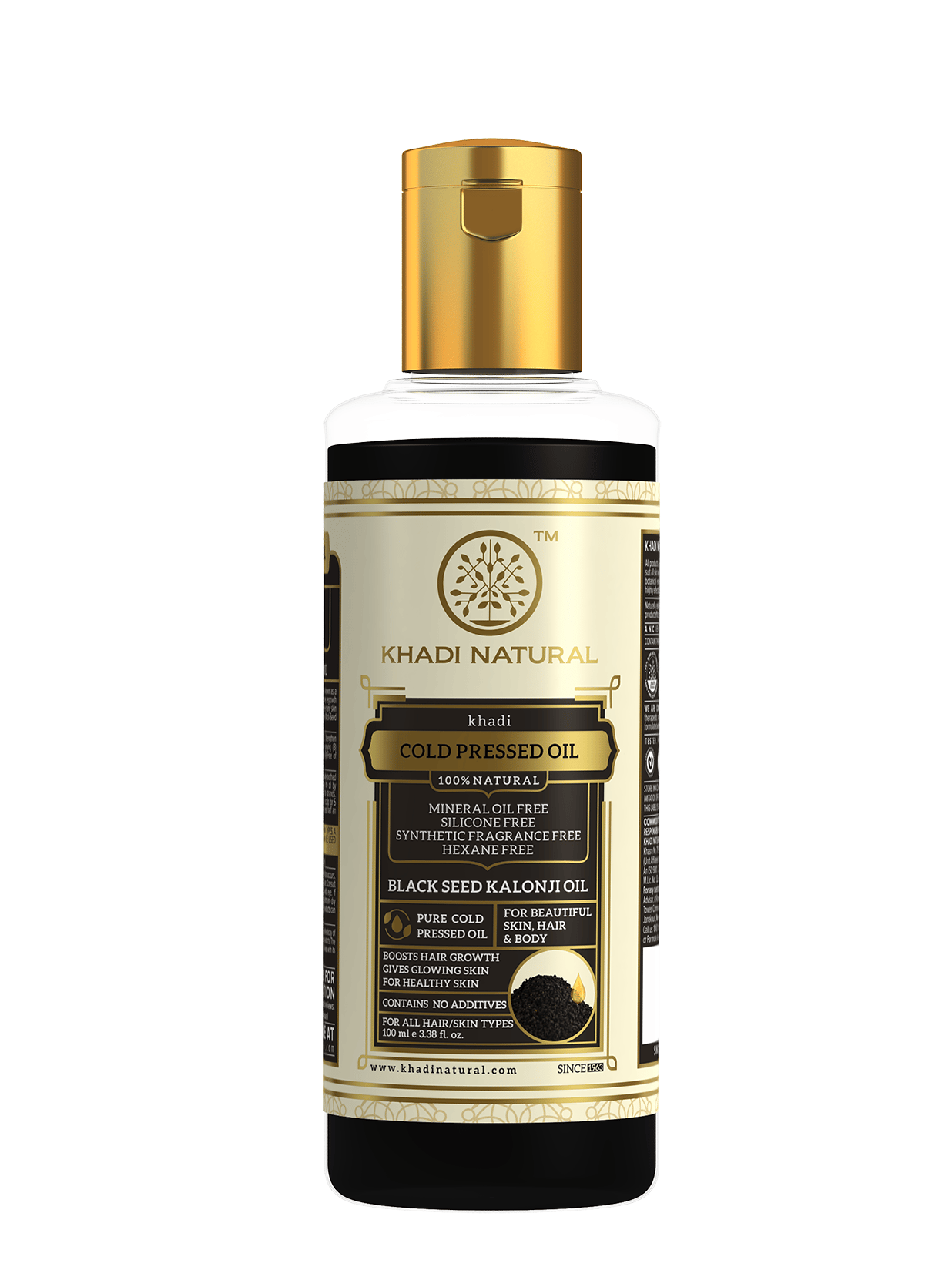 Khadi Natural Pure Black Seed Kalonji Cold Pressed Oil - 100% Natural - 100ml Sale