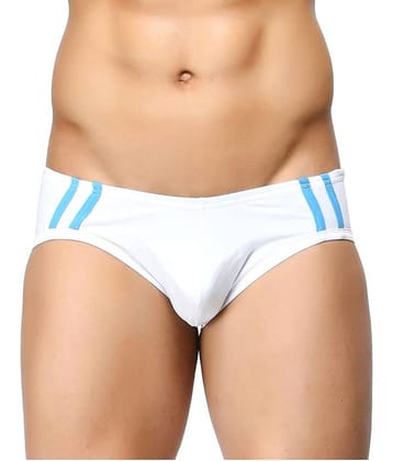 BASIICS By La Intimo Pack of 1 Cotton Blend Briefs For Men's ( White )
