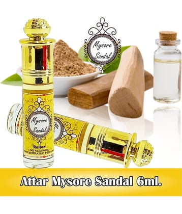 INDRA SUGANDH BHANDAR - Pure Mysore Sandal - Original Chandan Attar For Men & Women 6ml Pack Of 1