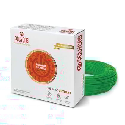 Polycab Optima Plus FR-LF 6 SQ-MM, 90 Meters PVC Insulated Copper Wire Single Core Flexible House Cable for Domestic & Industrial Connections Electric Wire (Green)