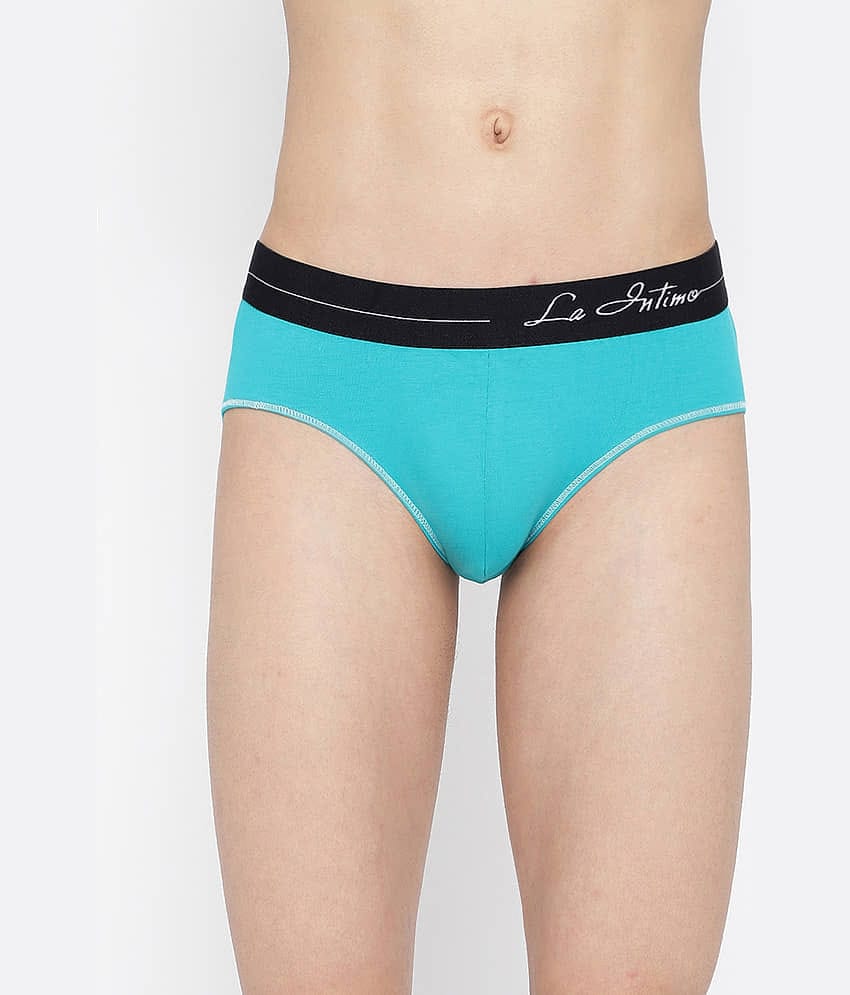 La Intimo Pack of 1 Cotton Briefs For Men's ( Yellow )