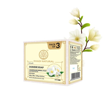 Khadi Natural Herbal Jasmine Soap Combo Pack Of 3 – 125gm Each Khadi Natural Herbal Jasmine Soap Combo Pack Of 3 – 125gm Each