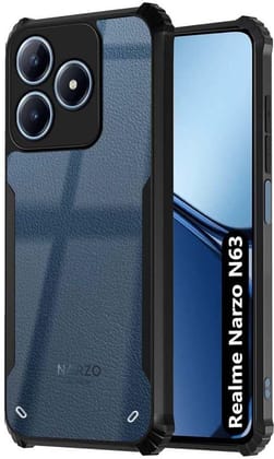 PLUGTECH Slim Shockproof Case | Matte Black Soft | Drop Protection | Precise Cutouts | Premium Mobile Cover for Realme Narzo N63
