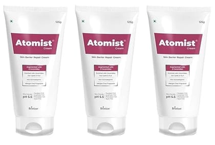 Brinton Atomist Skin Barrier Repair Cream 125 gm | Enriched with Ceramides Oats Lipids & GLA x Pack of 3