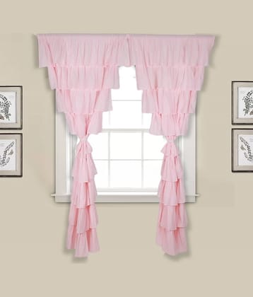 NUEVOSGHAR Single Door Semi-Transparent Rod Pocket Cotton Black Curtains ( 213 x 106 cm )