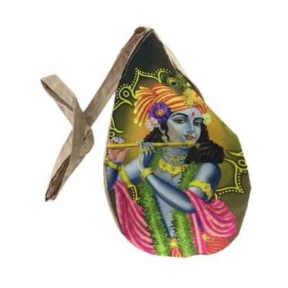 MAYAPURI Krishna Printed Chanting Bag/Japa Bag/Bead Bag with Sakshi Mala Counter