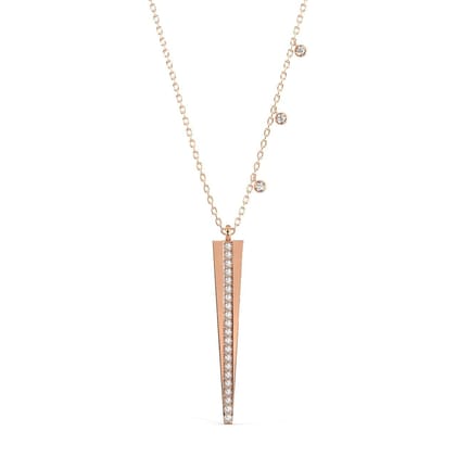 Glitter Bar Pendant Necklace YELLOW GOLD