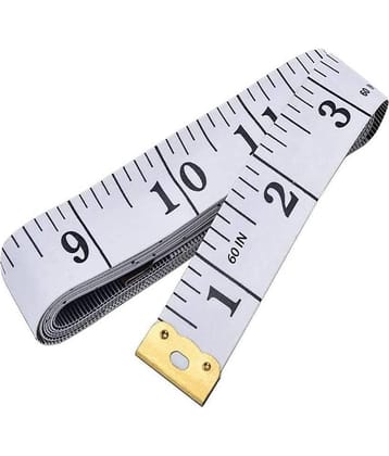 Shree Shyam™ Soft Tape Measure Double Scale Body Sewing Flexible Ruler for Weight Loss Body Measurement Sewing Tailor Craft Vinyl Ruler, Has Centimetre Scale on Reverse Side 60-inch (Pack of 1)