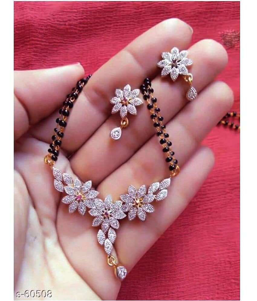 gilher Silver Mangalsutra Set ( Pack of 1 )