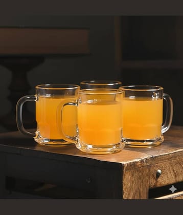 AFAST Stylish Tea/ Coffee Cup Solid Glass Tea Cup 200 ml ( Pack of 4 )