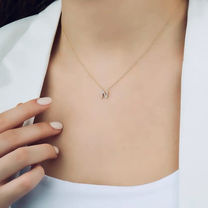 Initial Necklace-18k Gold Plated / A