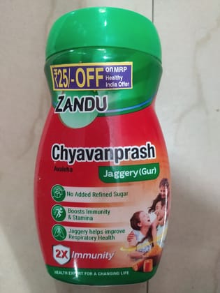 Zandu Chyavanprash Jaggery (gur) No added refined sugar Boosts immunity 