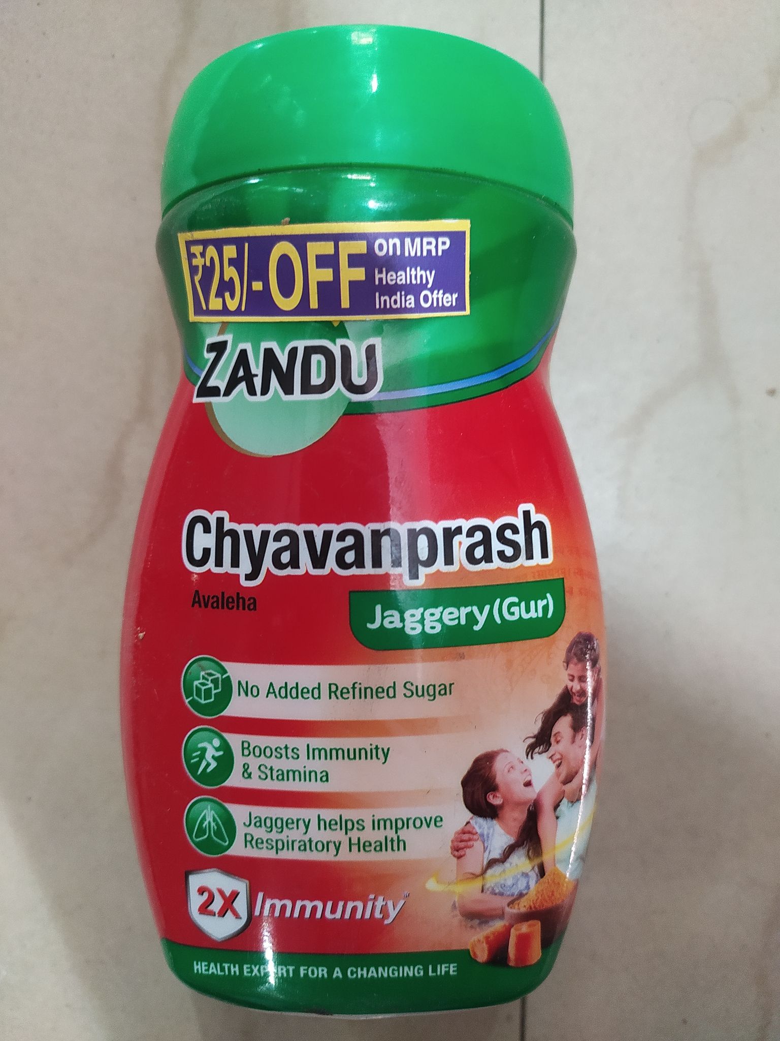 Zandu Chyavanprash Jaggery (gur) No added refined sugar Boosts immunity 
