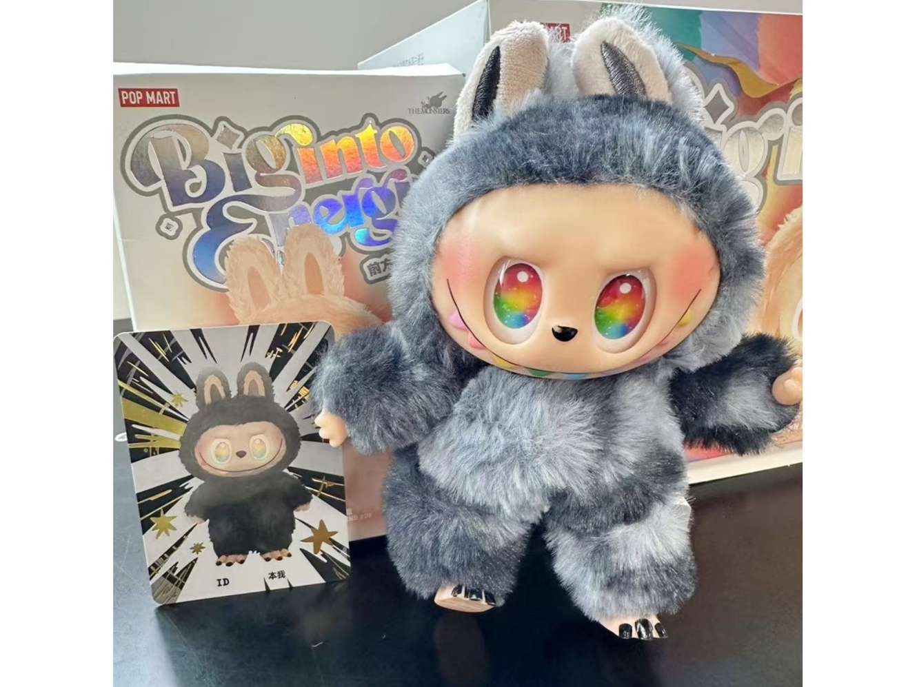 Labubu Plush Character Doll, Collectible Action Figure, Rainbow Eyes Design Random Color Design action figure