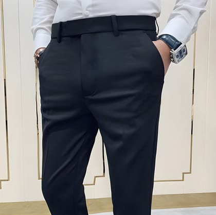 Italian Royal Black Formal Trouser For Men by ITALIAN VEGA®-28