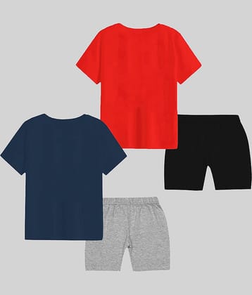 Kuchipoo Pack of 2 Boys Cotton Blend T-Shirt & Shorts Set ( Multicolor )