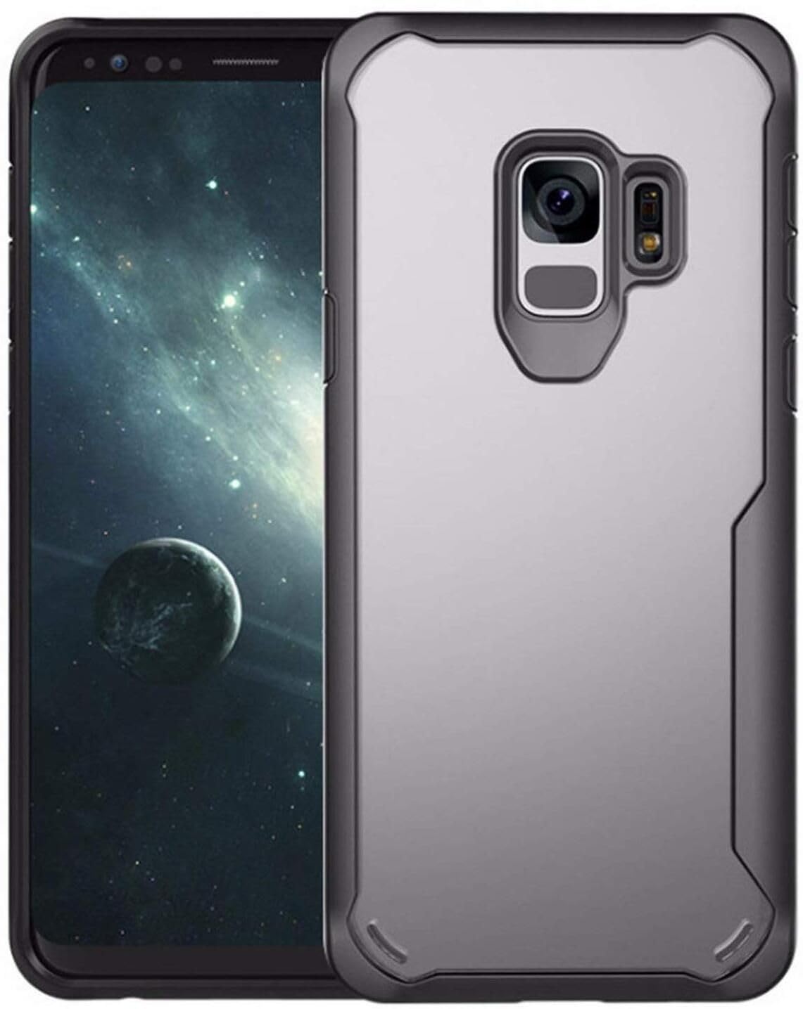 PLUGTECH Slim Shockproof Case | Matte Black Soft | Drop Protection | Precise Cutouts | Premium Mobile Cover for Samsung Galaxy S9