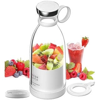 Portable Blender Juicer for Smoothie,Juice,Vegtable,Shakes with 4 Blades Wireless Charging for Home,Office,Kitchen,Travel and Outdoor Mini Mixer Bottle Grinder,400ml,Multicolor