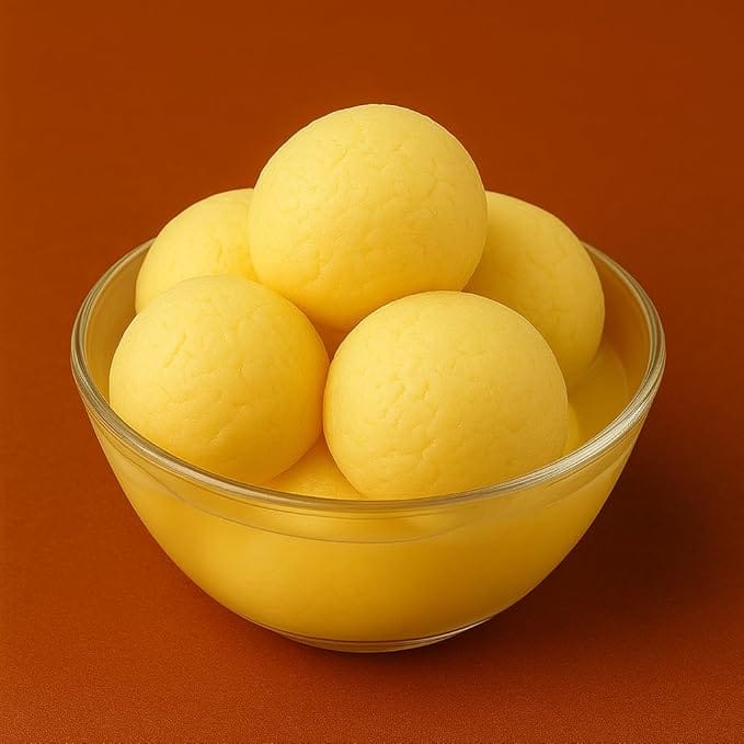BANGLARMISTI Kesar Rasgulla | Famous Sweet , Saffron Flavoured Roshogolla, Soft and Delicious, 8pcs Pack