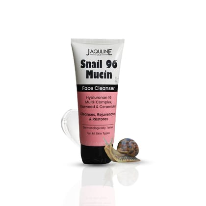 Jaquline USA Snail Mucin Face Cleanser 100ml, Non-Drying Formula, pH-Balanced, Long-Lasting Hydration, Deeply Cleanses Skin & Restores Skin Barrier for Glowing Skin Jaquline USA Snail Mucin Face Cleanser 100ml, Non-Drying Formula, pH-Balanced, Long-Lasting Hydration, Deeply Cleanses Skin & Restores Skin Barrier for Glowing Skin