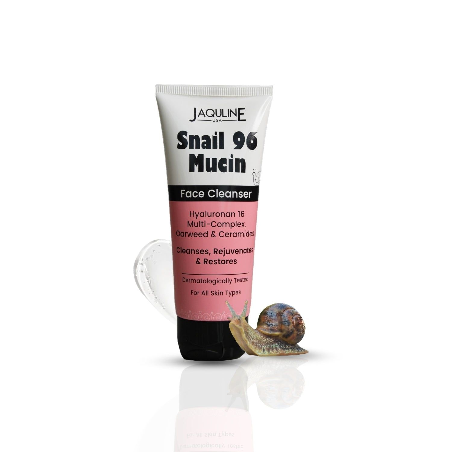 Jaquline USA Snail Mucin Face Cleanser 100ml, Non-Drying Formula, pH-Balanced, Long-Lasting Hydration, Deeply Cleanses Skin & Restores Skin Barrier for Glowing Skin