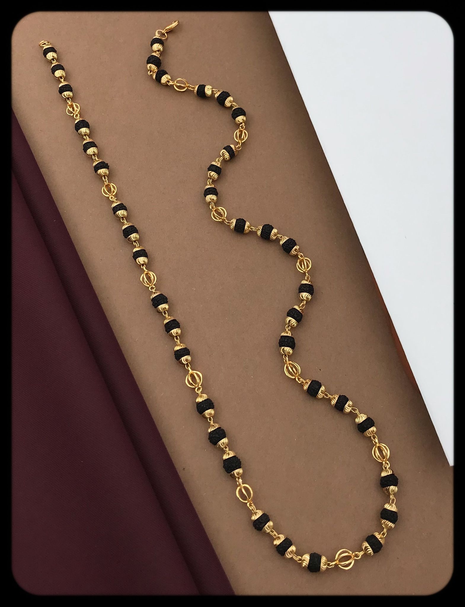 Pollex Gold Plated Rudraksha Mala