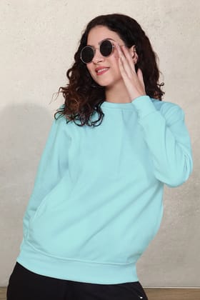 Sky Blue - Fleece Sweatshirt-XS / Sky Blue