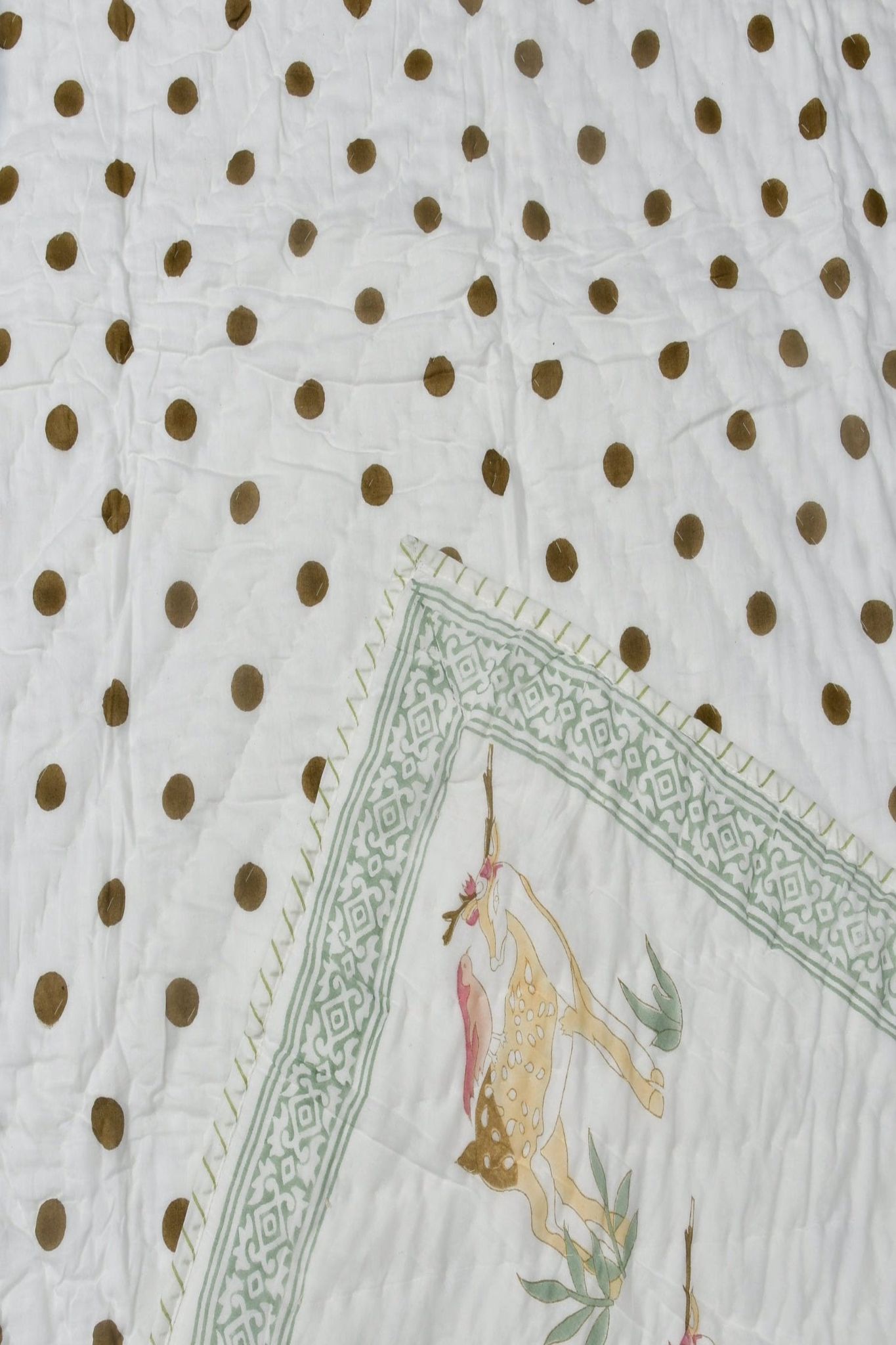 Cute Deer Reversible Baby Handblock Quilt