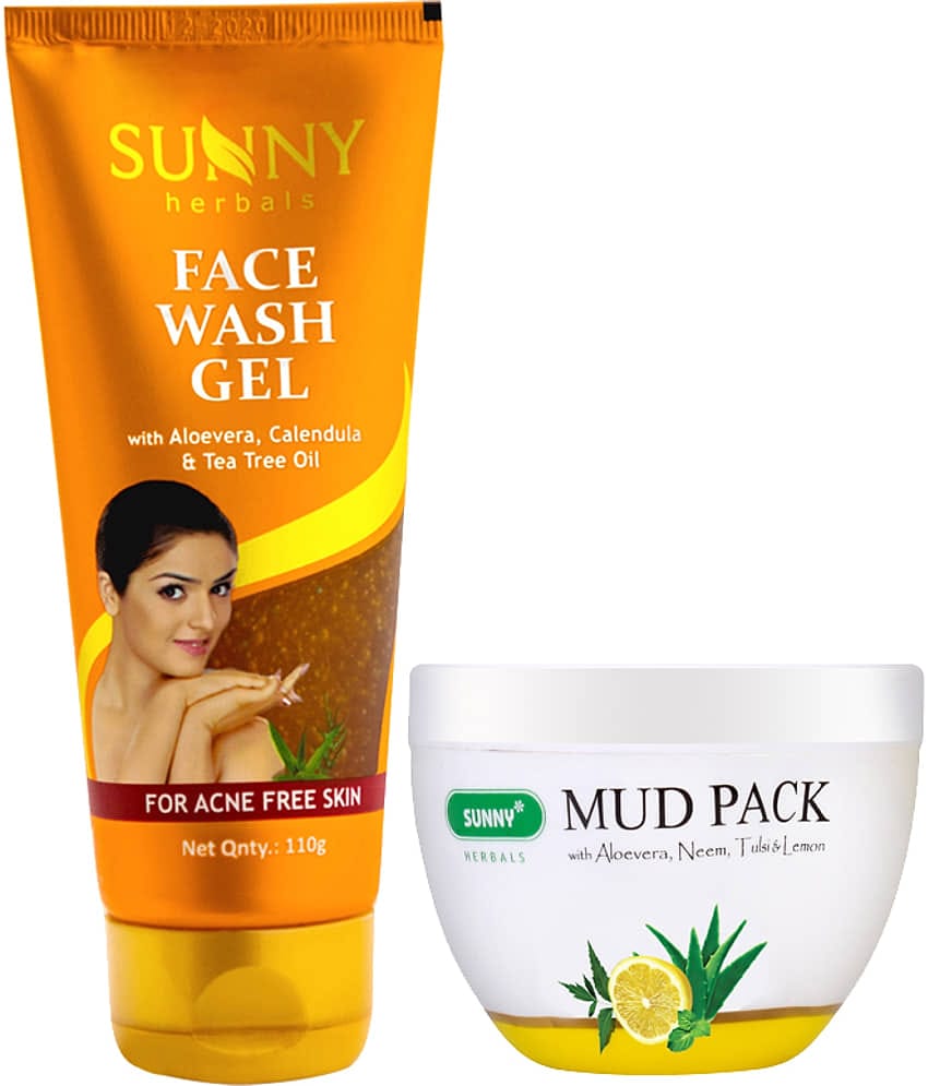 SUNNY HERBALS Mud Pack 150 gm and Tea Tree Oil Face Wash 110 mL