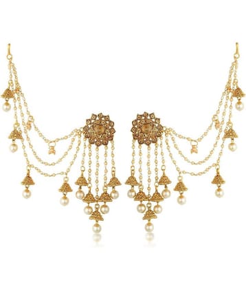 Sukkhi Attractive Gold Plated Wedding Jewellery Bahubali Inspired Long Chain Jhumki Earrings For Women