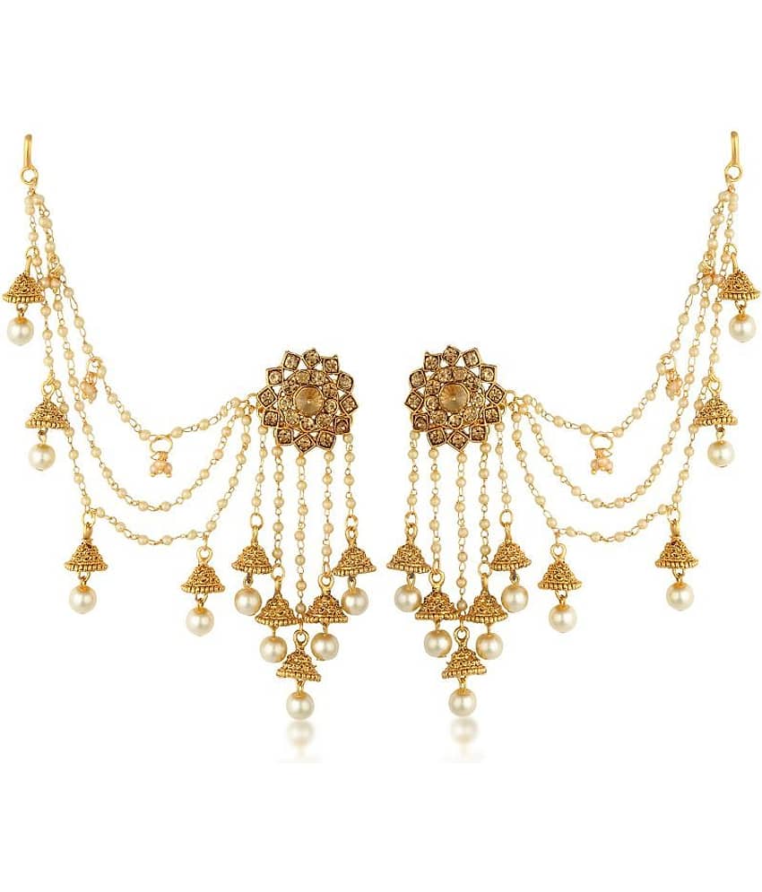 Sukkhi Attractive Gold Plated Wedding Jewellery Bahubali Inspired Long Chain Jhumki Earrings For Women