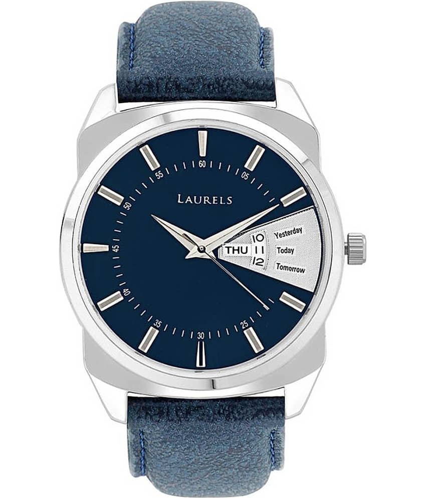 Laurels Leather Analog Men's Watch