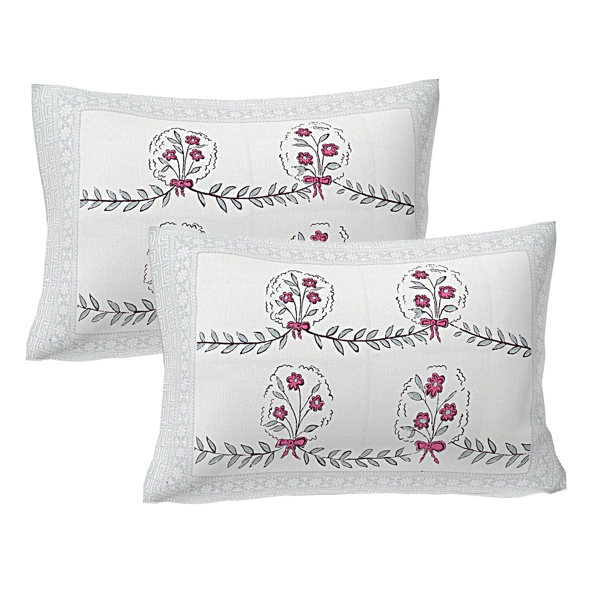 Modern Motif Pillow Covers pair - pink-17 x 27 inches Pillow Cover