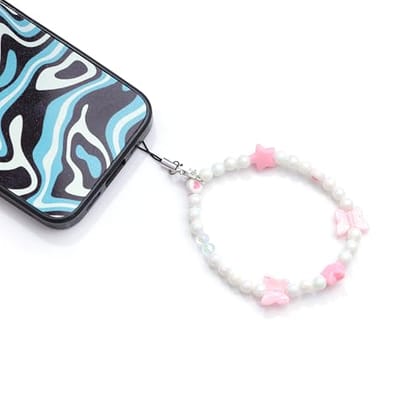 Pink Pearls - A Combo Of 2 Mini Round Phone Charms