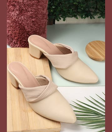 Sneakersvilla Cream Women's Mules Heels